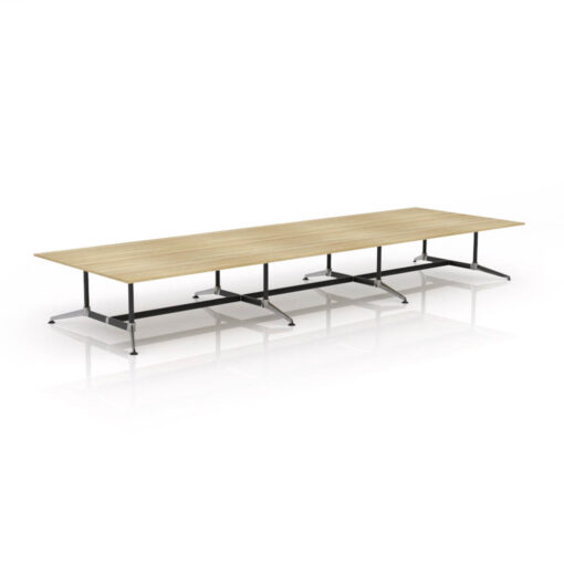 Modulus Boardroom Table Oak top Black Alloy Frame
