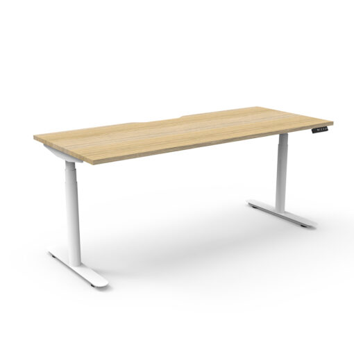 Halo Plus Straight Desk White frame oak top