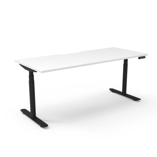 Halo Plus Straight Desk black frame white top