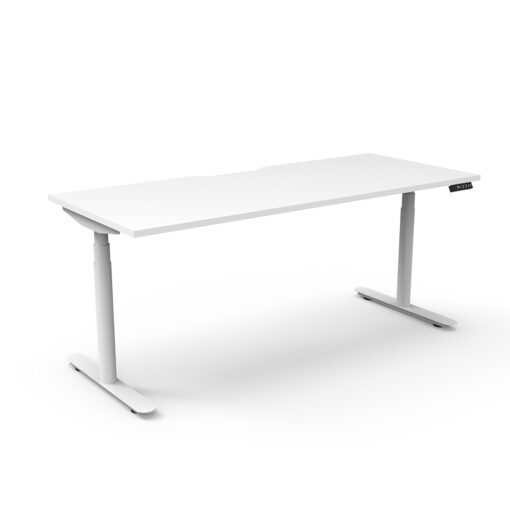 Halo Plus Straight Desk White frame white top