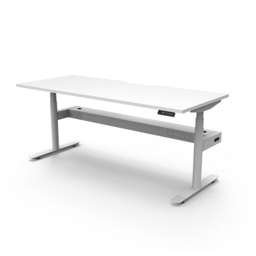 Halo Plus Straight Desk white top with cable tray