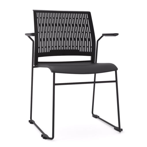 Stax Black Chair with Armrests