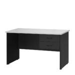 Logan Student Desk with Drawers - white and ironstone grey