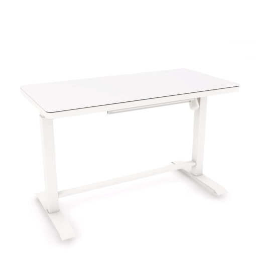 Luxe Glass Standing Desk White