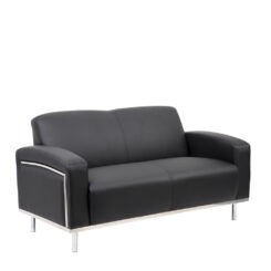 Sienna 2 Seater Lounge in black PU leather