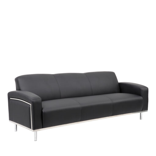 Sienna 3 Seater Lounge in black PU upholstery