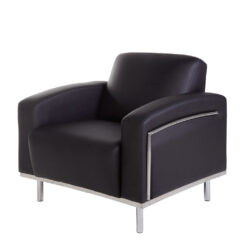 Sienna single seat lounge chair in black PU leather