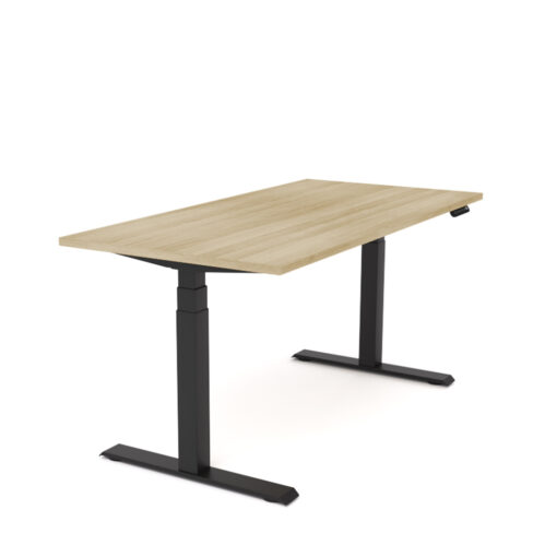 AgileMotion Electric Standing Desk oak top black frame