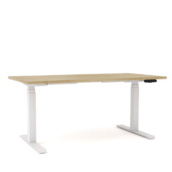 AgileMotion Electric Standing Desk Oak top White Frame