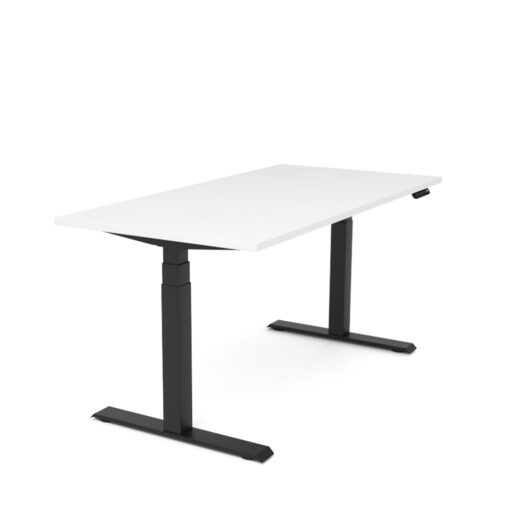 AgileMotion Electric Standing Desk white top black frame