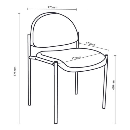 YS11 Visitor Chair line drawing