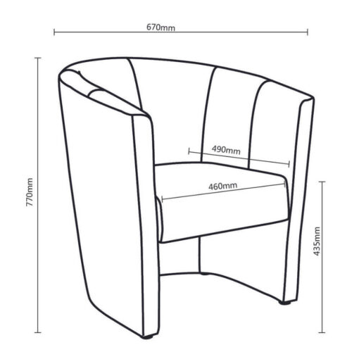 YS900 Tub Chair Line Drawing