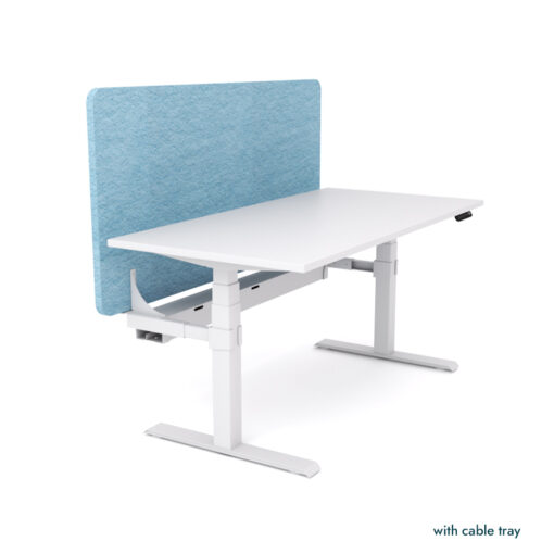 AgileMotion Electric Height Adjustable Desk with Acoustic Screen and Cable Tray