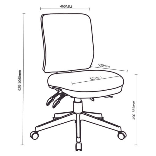 YS117 Aviator Ergonomic Office Chair line drawing