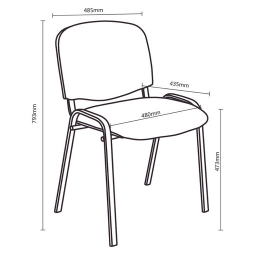 YS70 Apollo Visitor Chair Line Drawing