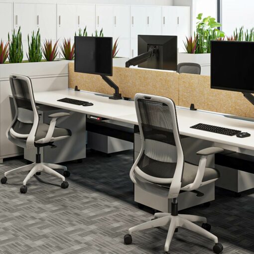 Flow task chairs in office space at workstations