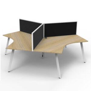 Eternity 3 Person 120 Degree Workstation with Screens