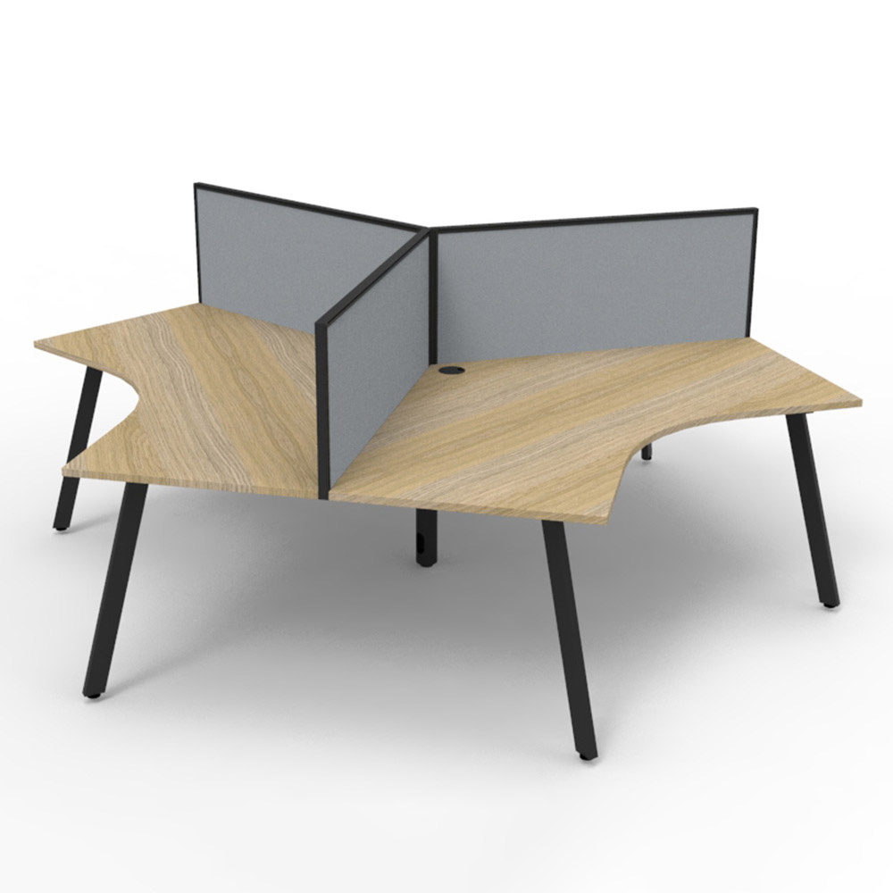 Eternity 120 Degree Workstation with Privacy Screens