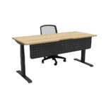 Perforated Modesty Panel Black on Desk