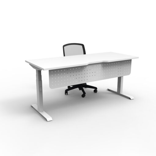 Perforated Modesty Panel White on Desk