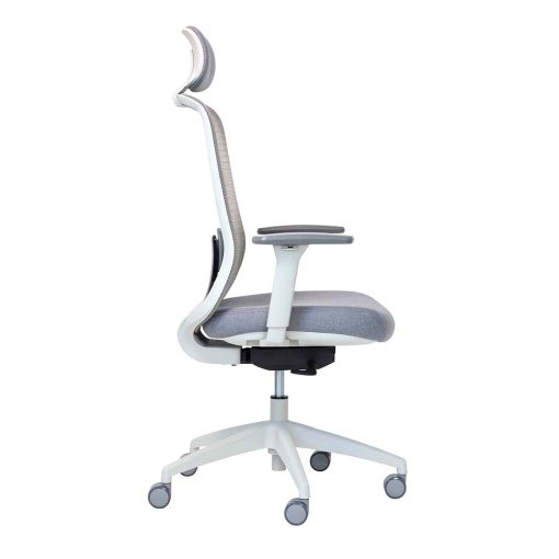 Buro Elan Chair With Arms Side On in Light Grey with Head Rest