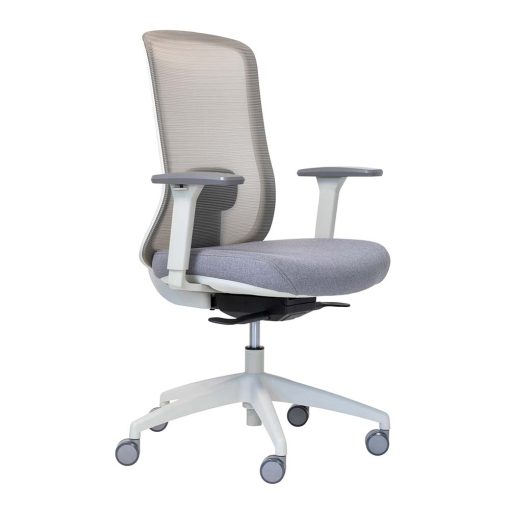 Buro Elan Chair With Arms Front angled in Light Grey