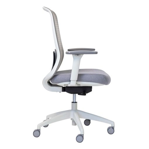 Buro Elan Chair With Arms Side Angle in Light Grey
