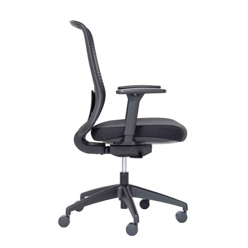 Buro Elan Chair With Arms Side Angle in Black