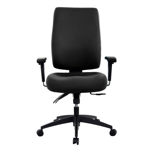 Buro Tidal High Back Chair - Black With Arms From Front