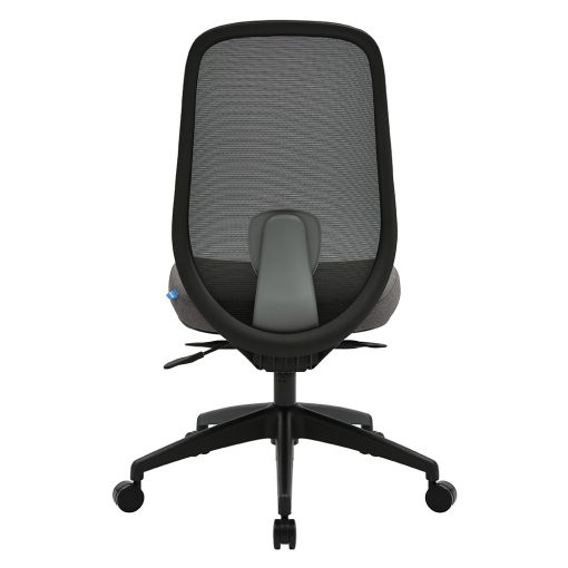 Buro Force Chair, Black Frame & Grey Seat, No Arms | From Back