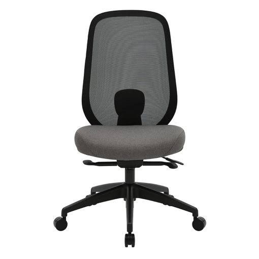 Buro Force Chair, Black Frame & Grey Seat, No Arms | From Front