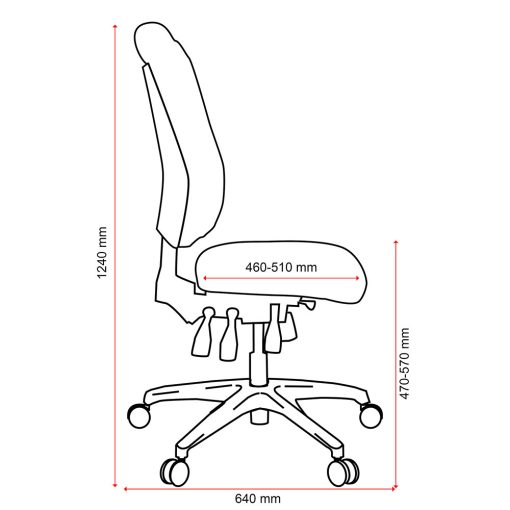 Buro Tidal High Back Chair Dimensions