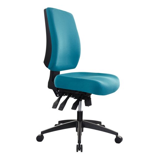 Buro Tidal Mid Back Chair - Teal Angled To Side From Front