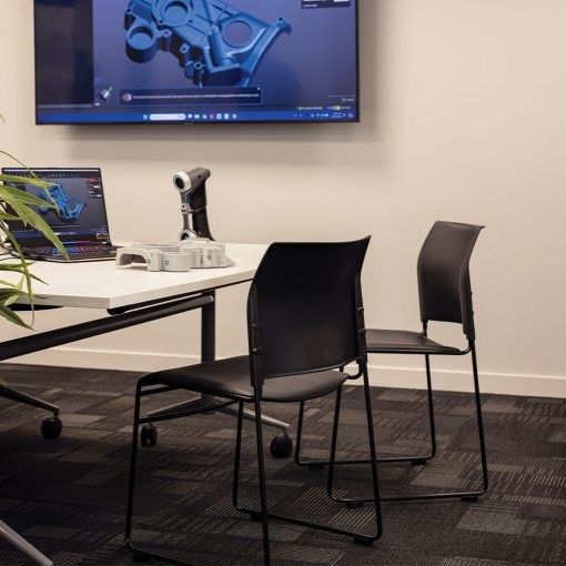 Buro Maxim Sled Chair | Black Frame, Black Seat In-Situ