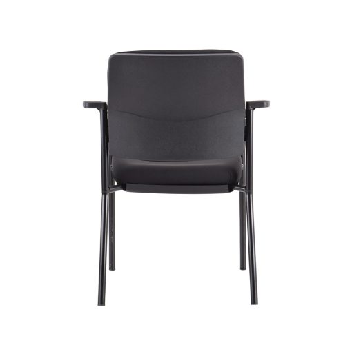 Buro Lindis 4 Leg | Black Frame, Black fabric, With Arms | From Back