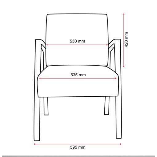 Buro Bella Guest Chair, Dimensions | From Front