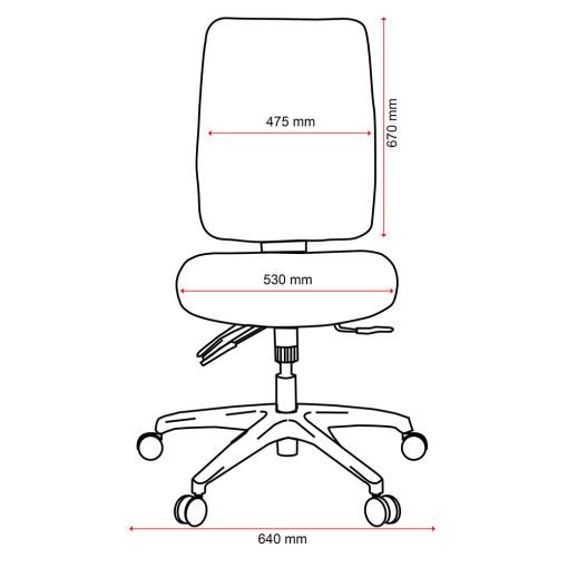 Buro Tidal High Back Chair Dimensions