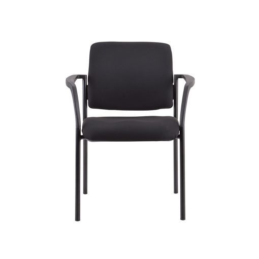 Buro Lindis 4 Leg | Black Frame, Black fabric, With Arms | From Front