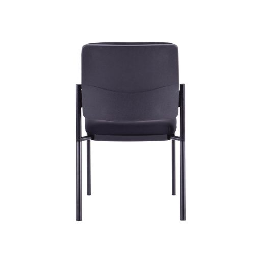 Buro Lindis 4 Leg | Black Frame, Black fabric, With No Arms | From Back