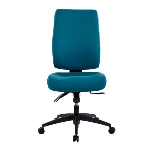 Buro Tidal High Back Chair Black - Teal From Front