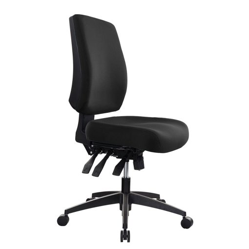 Buro Tidal Mid Back Chair - Black Angled To Side From Front