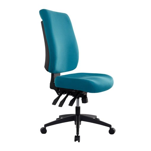 Buro Tidal High Back Chair Black - Teal From Side