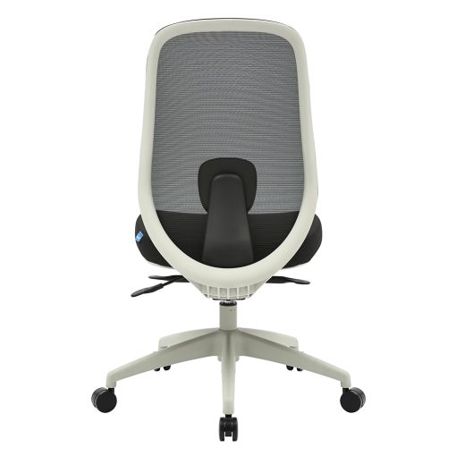 Buro Force Chair, Light Grey Frame & Black Seat, No Arms | From Back