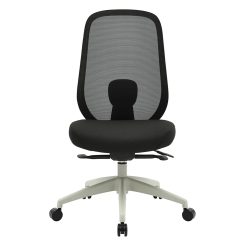 Buro Force Chair, Light Grey Frame & Black Seat, No Arms | From Front