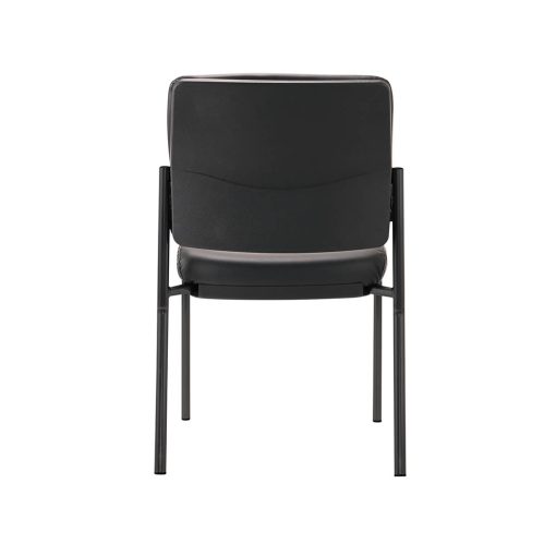 Buro Lindis 4 Leg | Black Frame, Black PU Fabric, With No Arms | From Back