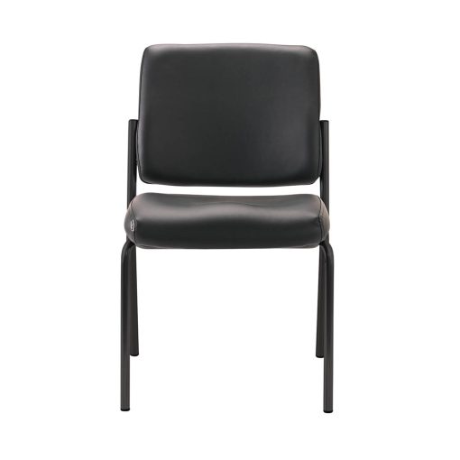 Buro Lindis 4 Leg | Black Frame, Black fabric, With No Arms | From Front