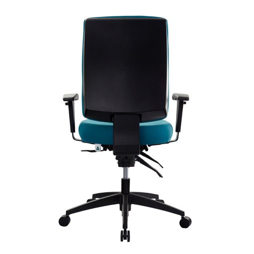 Buro Tidal Mid Back Chair - Teal With Arms From Back