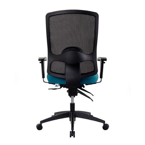 Buro Tidal Mesh Chair - Teal Seat With Arms From Back