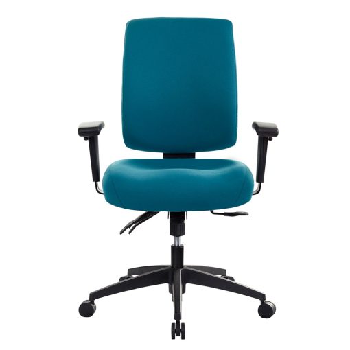 Buro Tidal Mid Back Chair - Teal With Arms From Front