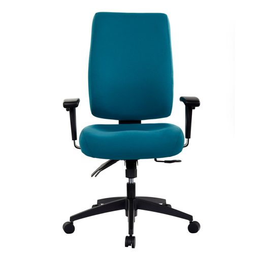 Buro Tidal High Back Chair - Teal With Arms From Front